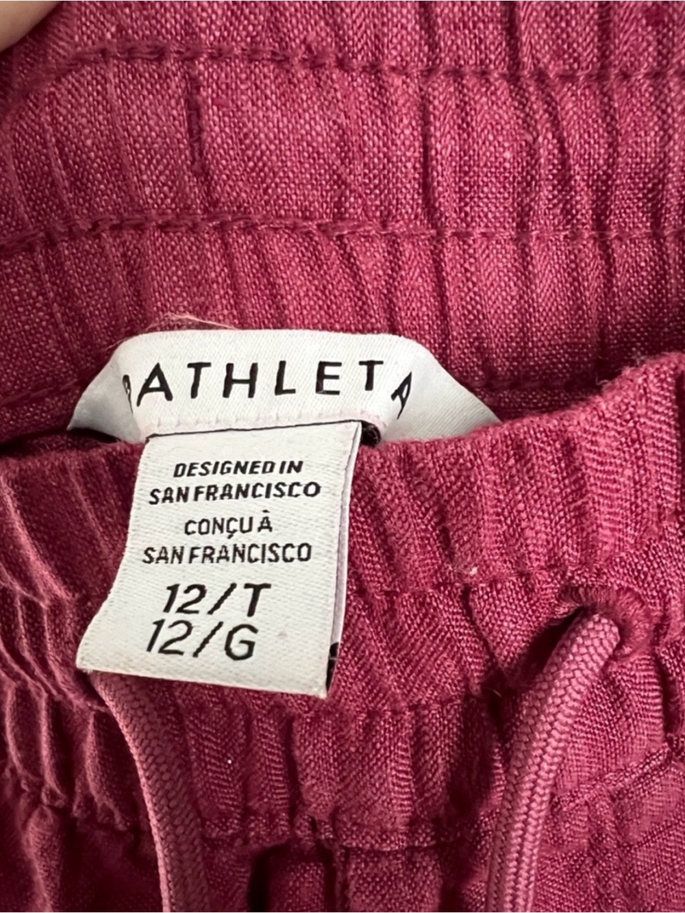 Athleta Retreat Linen Wide Leg Pant Raspberry Pink Dopamine Feminine NWOT - Picture 5 of 11